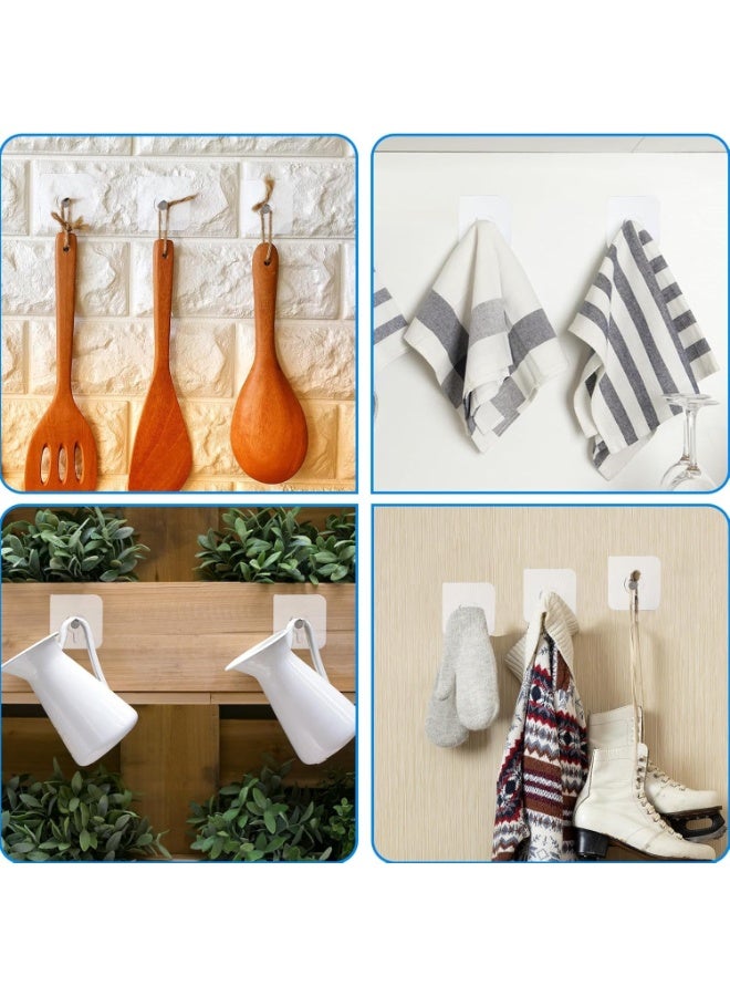 CLENEA 20 Pcs Self Adhesive Wall Hooks No Drill Hooks For Hanging, No-Trace Sticker Frame Hangers Without Nails For Mount Wall Shelf, Heavy Duty Adhesive Wall Hooks For Kitchen,Bathroom,Home,Office - Image 3